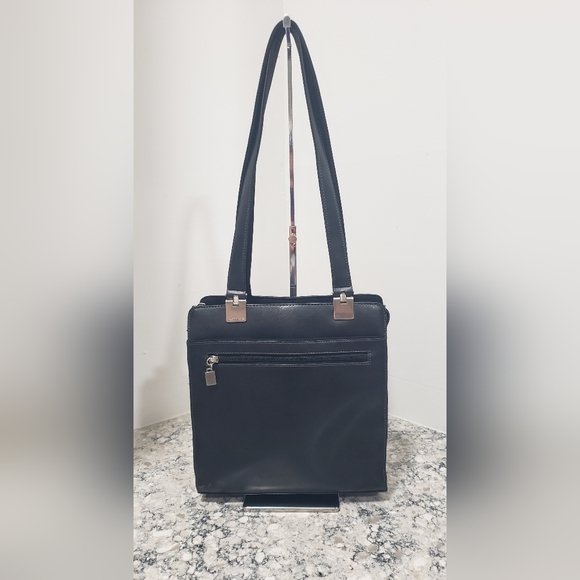 Liz Claiborne Handbags - Liz Claiborne Black Leather And Nylon Shoulder Purse